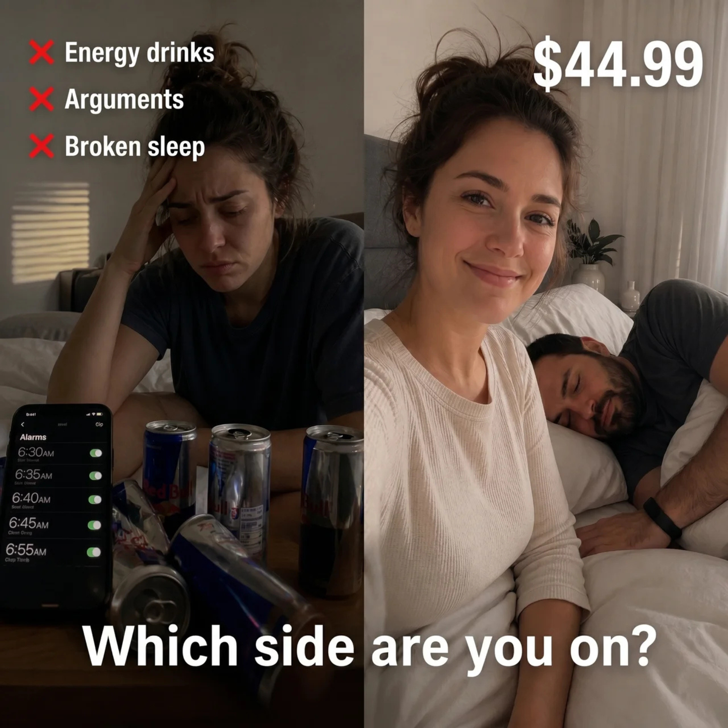 His Alarm Wakes You. Not Him